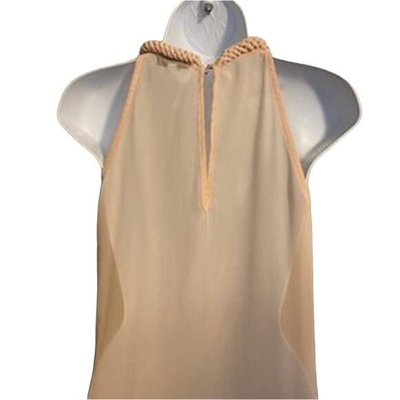 Faisca Size S Pink Braided Neckline with Cut Outs Sleeveless Blouse - Picture 3 of 8